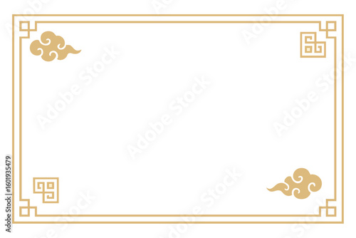 간단한 전통 테두리와 여백이 있는 배경, 명절 엽서 및 인쇄용 템플릿