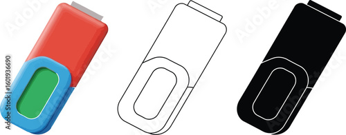 Download usb flash drive vector illustration set data storage device memory stick icon graphic design
