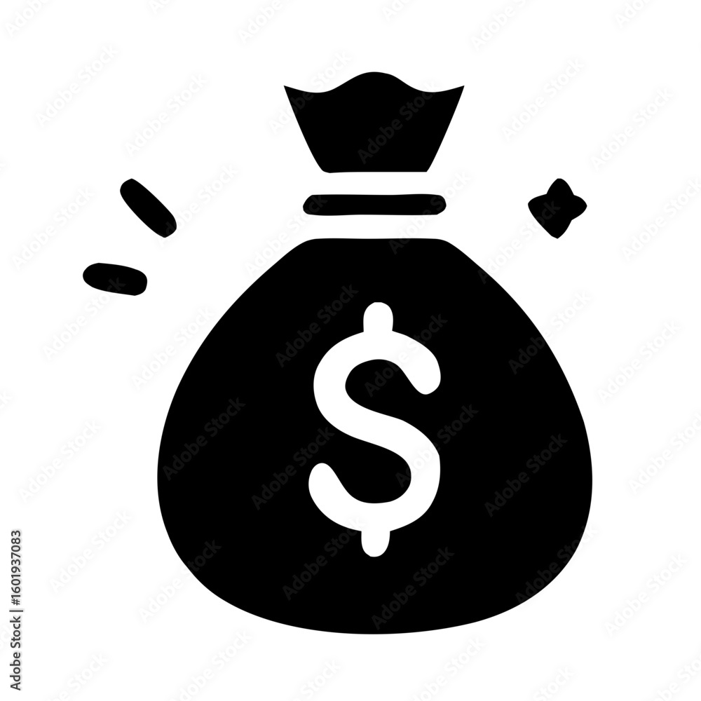 Glyph Flat Style Detailed Moneybag Dollar Sign Finance Element Icon Glyph Flat Style Detailed Moneybag Dollar Sign Finance Element Icon