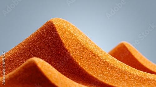 Wallpaper Mural Close up of orange textured foam waves against a soft blue background abstract Torontodigital.ca