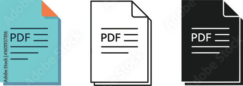 Pdf file format document icon download vector illustration for web design and presentation use