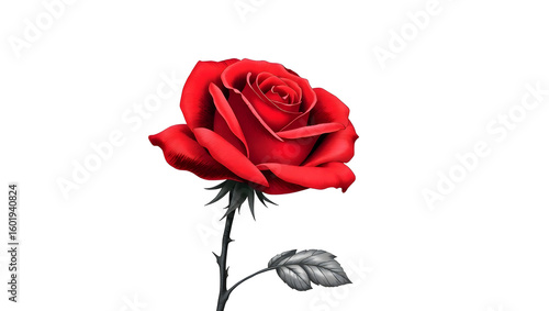 Red Rose with Black Thorns