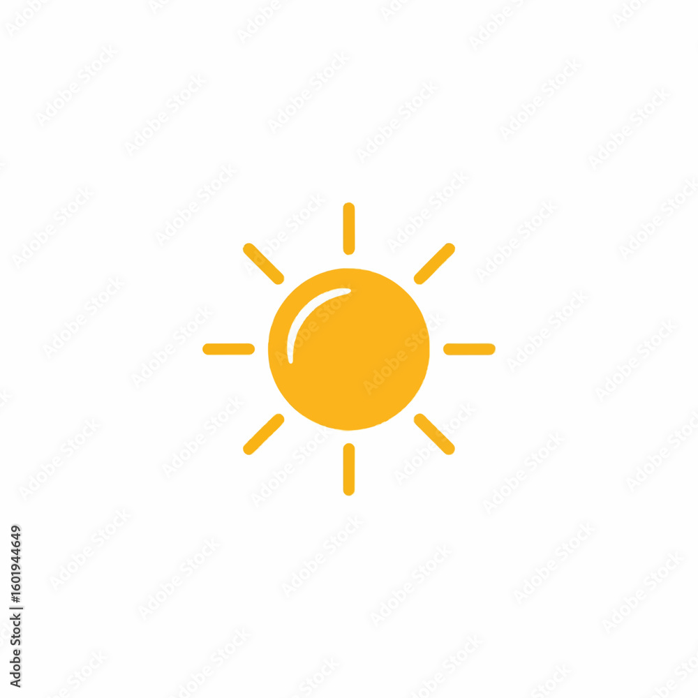 Shining Weather Logo. Bright orange sun icon with reflection, symbolizing a shining day and warmth. Shining Weather Logo. Bright orange sun icon with reflection, symbolizing a shining day and warmth.
