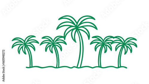 4 Palm Trees .Four palm trees, tropical, silhouette, design element