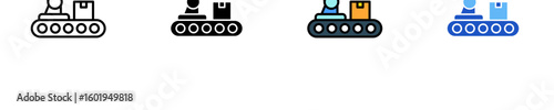 Automated Machine  Icon Set Multiple Style Collection