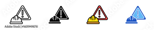 Safety Warning Sign  Icon Set Multiple Style Collection