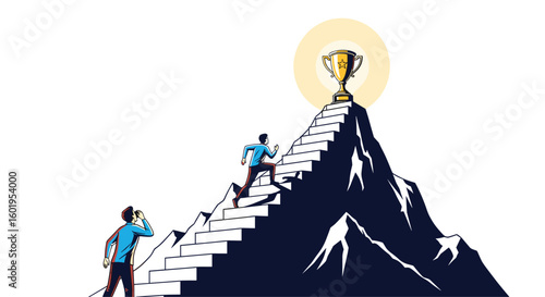 The challenging journey towards success requires perseverance and strategic planning reaching the summit for ultimate triumph