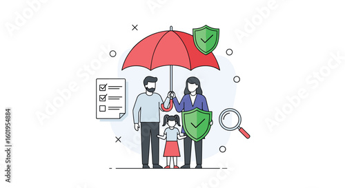 Securing your family's future financial protection and comprehensive safety under a protective umbrella concept