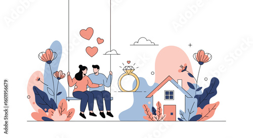 Love and marriage bring happiness and a cozy home life with family bonding and shared dreams