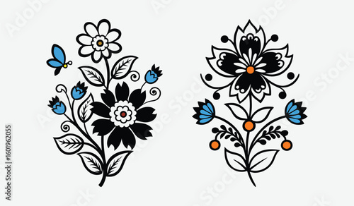 Elaborate ukrainian petrykivka floral banner design for advertisements