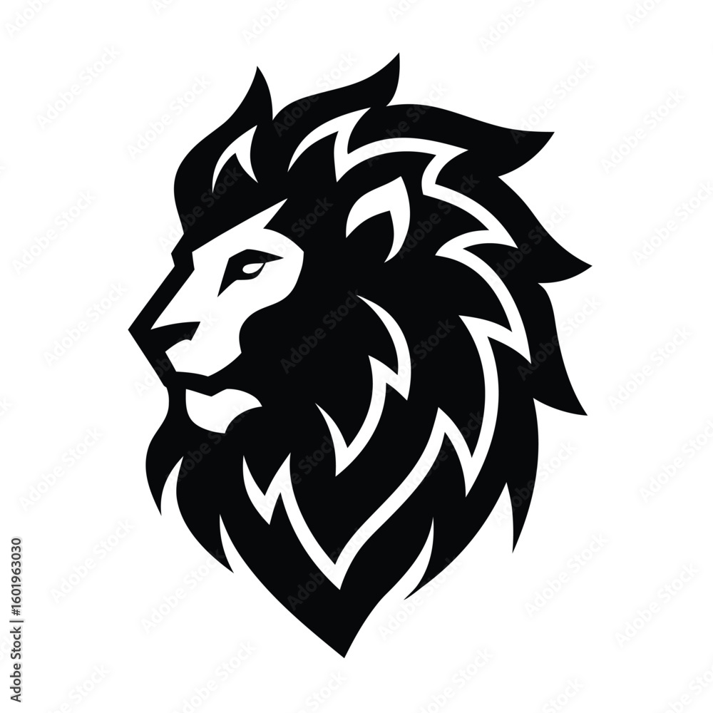 Obraz premium flaming mane lion head logo for energy or esports .eps