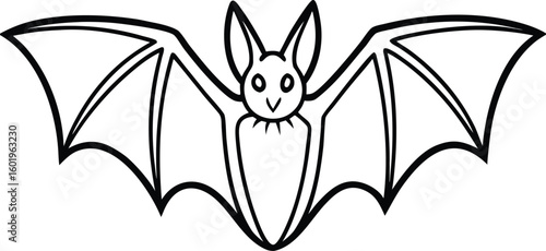 Eco friendly Halloween decoration Cute hand drawn bat illustration with wide open wings