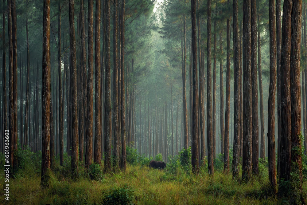 Fototapeta premium Pine woods in Madiun East Java Indonesia