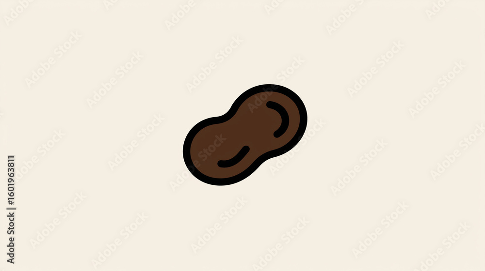 Obraz premium Minimalist Peanut Icon, Simple Food - Themed Design