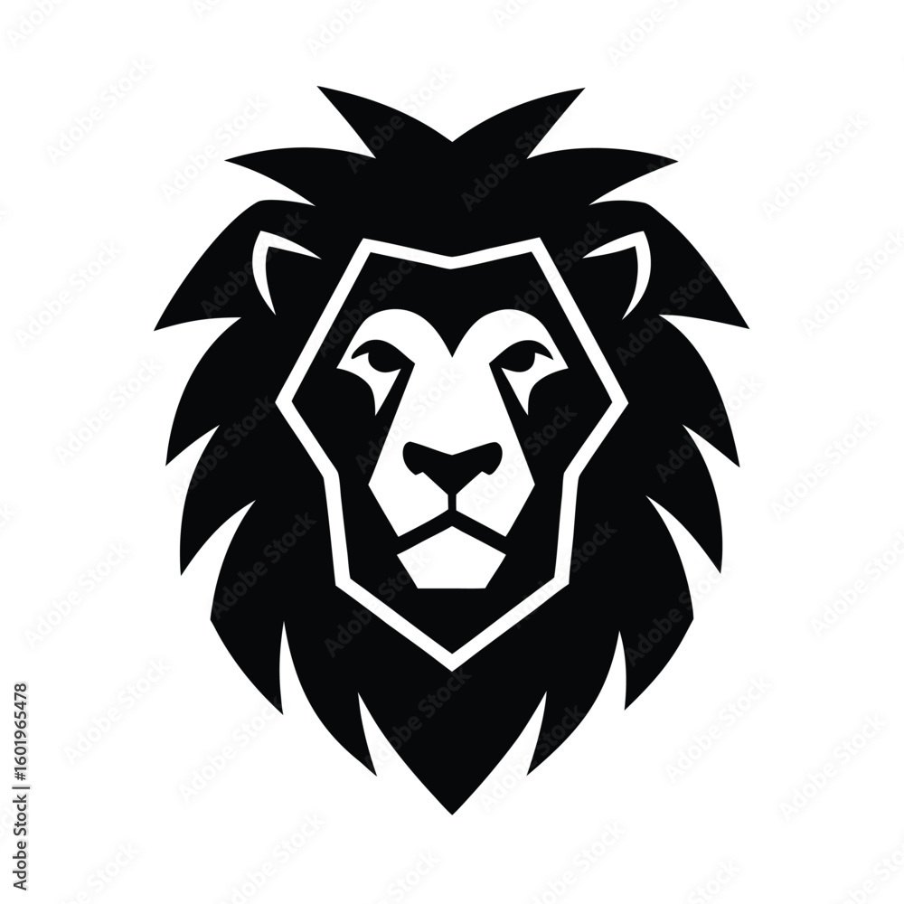 Fototapeta premium simplified lion face icon for logo design modern .eps