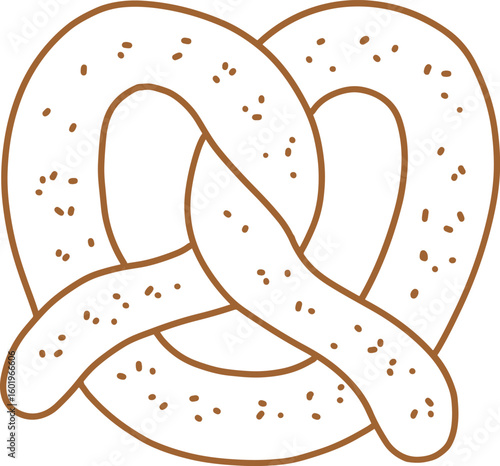 Pretzel Coloring Vector Template