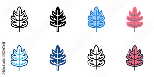 Autumn icon set multiple style collection 
