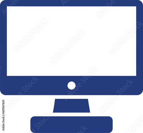 Modern Blue Desktop Computer Icon