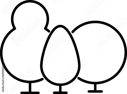 Wallpaper Mural Trees in Forest Outline Linear Image for Graphic and Web Design, Apps, Adverts, Various Cards Torontodigital.ca