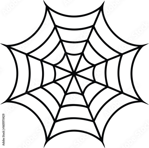 Detailed black spiderweb design on white background