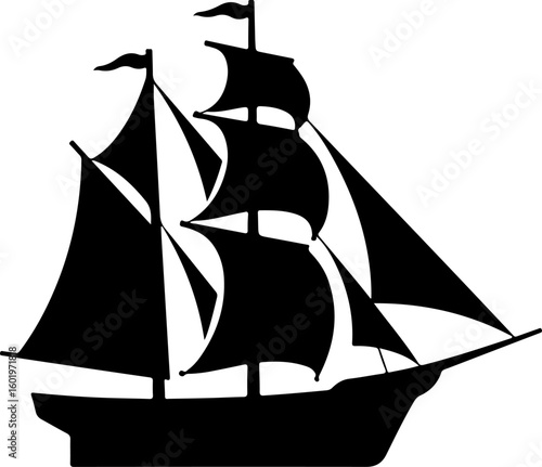 pirate ship silhouette, ship, boat, sea, sail, sailboat, sailing, pirate, silhouette, nautical, vessel, ocean, old, vector, yacht, water, travel, mast, illustration, galleon, frigate, transportation, 
