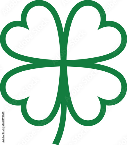 A green four leaf clover icon symbolizes luck and Irish heritage.