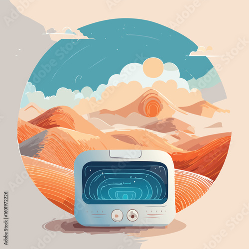 Abstract Weather Station: Modern Technology Forecasting Climate Patterns