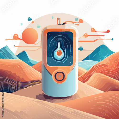 Abstract Weather Station: Modern Technology Forecasting Climate Patterns