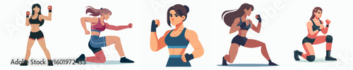 vector of a female wrestling athlete