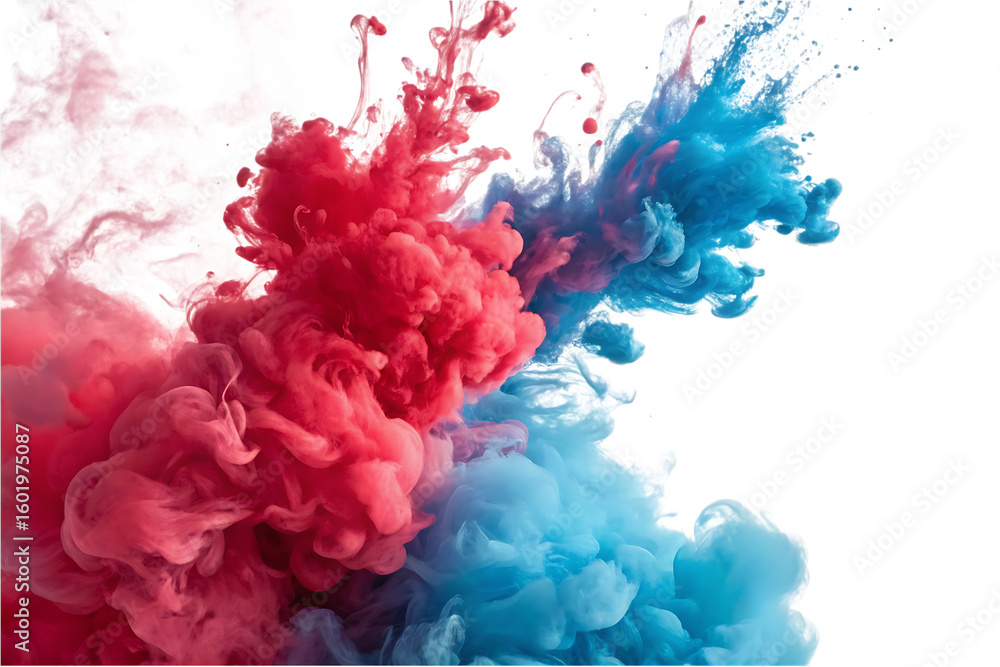 Fototapeta premium Red blue pink smoke explosion abstract image