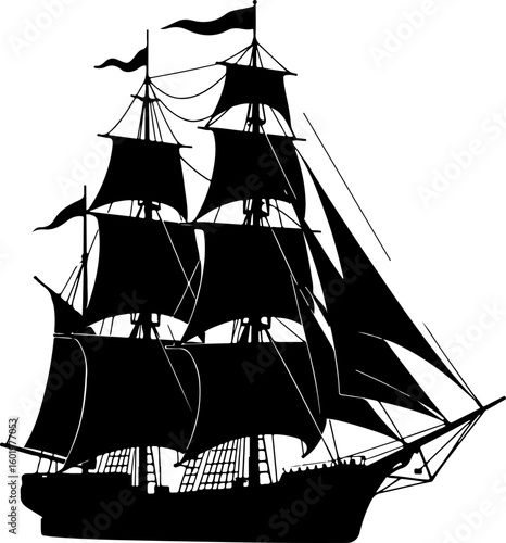 pirate ship silhouette, ship, boat, sea, sail, sailboat, sailing, pirate, silhouette, nautical, vessel, ocean, old, vector, yacht, water, travel, mast, illustration, galleon, frigate, transportation, 