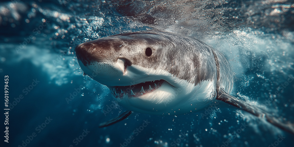 Fototapeta premium Angry Great White Shark