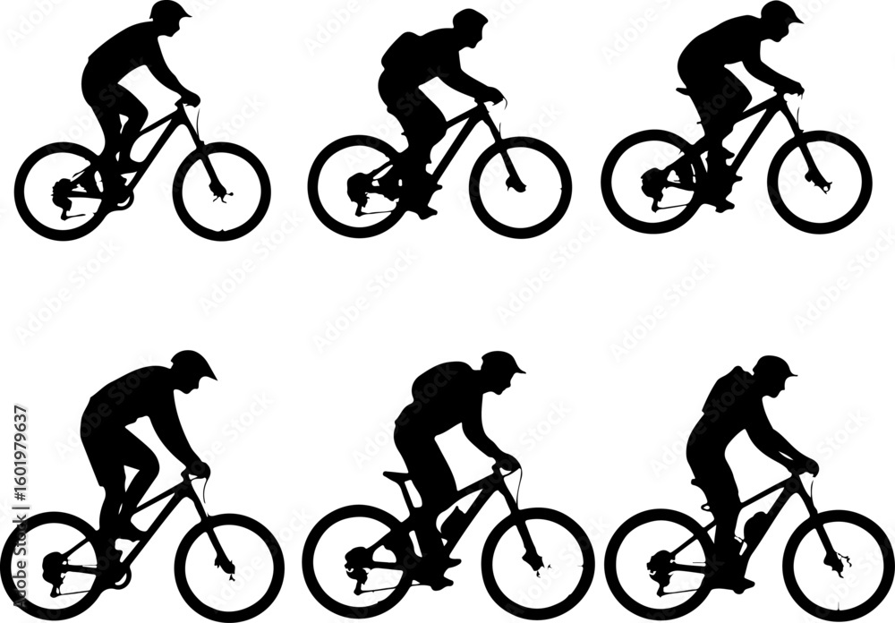 Obraz premium Mountain Biker Silhouette Collection