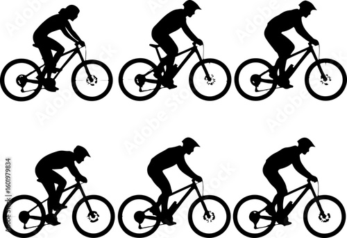 Mountain Biker Silhouette Collection" bundle vector