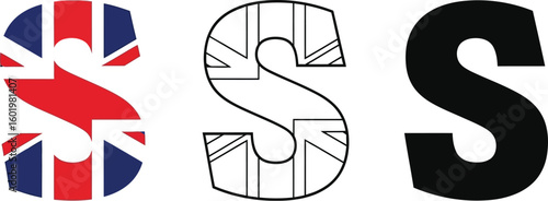Download union jack letter s vector graphics and illustrations for creative design projects online now