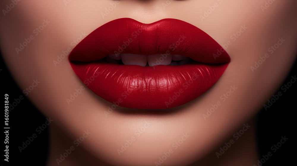 Fototapeta premium Electric Fuchsia Hot Lipstick Design Sophisticated Delicate Crimson. The Boldest Lip Colour of 2025.