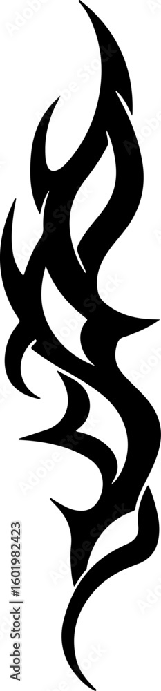 Obraz premium Mythic & Tribal Fusion: Dragon, Flame & Mandala Tattoo Set