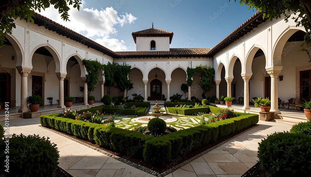 Fototapeta premium Courtyard Garden Architecture