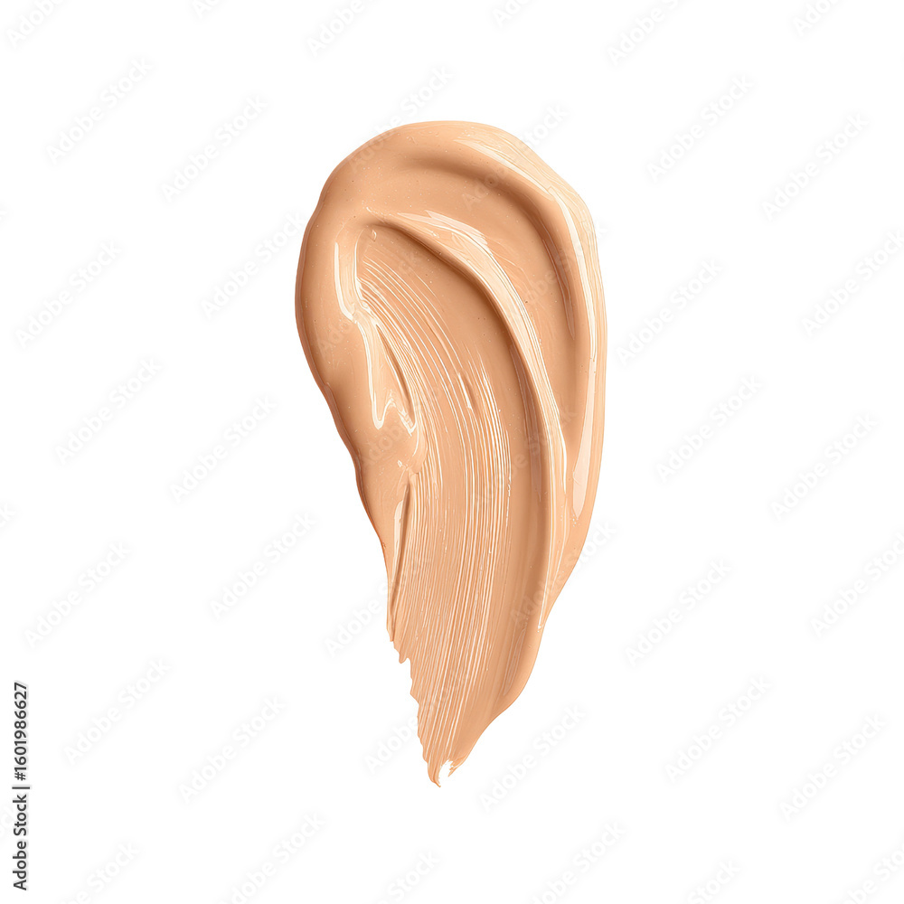 Obraz premium Smooth makeup foundation swatch on surface isolated transparent background