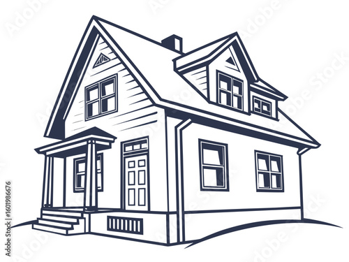 A woman cleans in front of a charming home, symbolizing home maintenance.