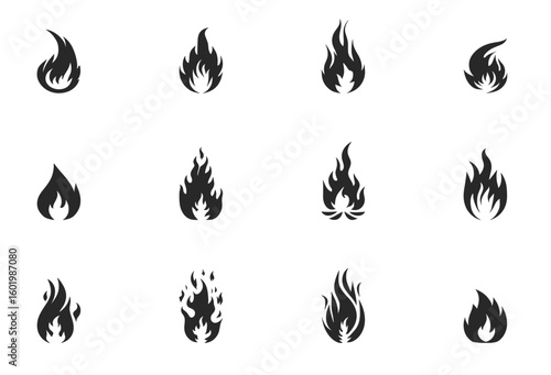 Fire icon set illustration vector . editable