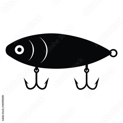 Black fishing lure silhouette