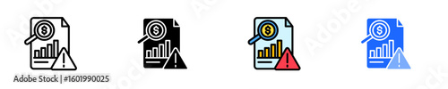Financial Risk Analysis  Icon Set Multiple Style Collection