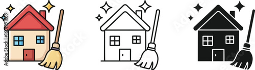 House cleaning services vector illustration set for home cleaning and maintenance concept design editable