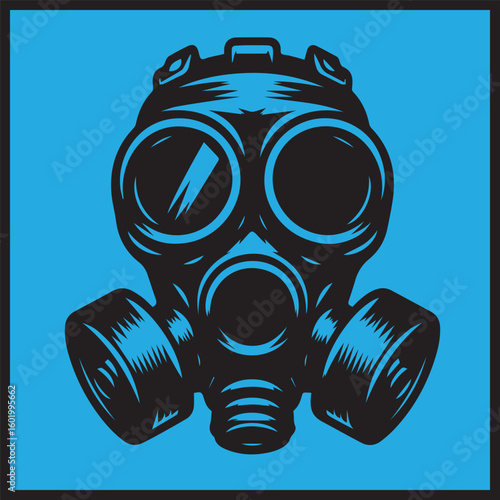 gas mask isolated on black