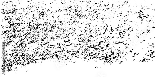 Distress urban overlay spotted concrete grain surface grainy noise rust wall grunge black splatter and white background. damaged chalk crack rough ink wall texture.	