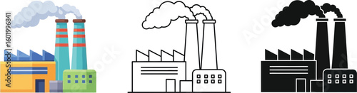 Factory industry illustration vector graphic design template for industrial business concept image editable