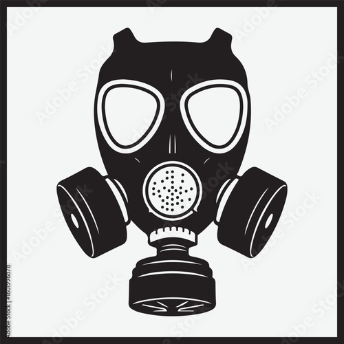gas mask isolated on black