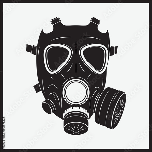 gas mask isolated on black
