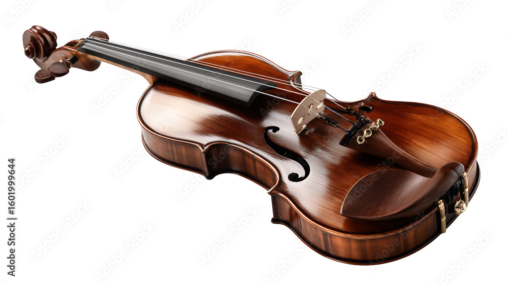Fototapeta premium Classic Violin isolated On transparent Backgrounds